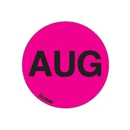 Decker Tape Products Label, DL6844, MONTHS OF YEAR - AUG, 1" DL6844